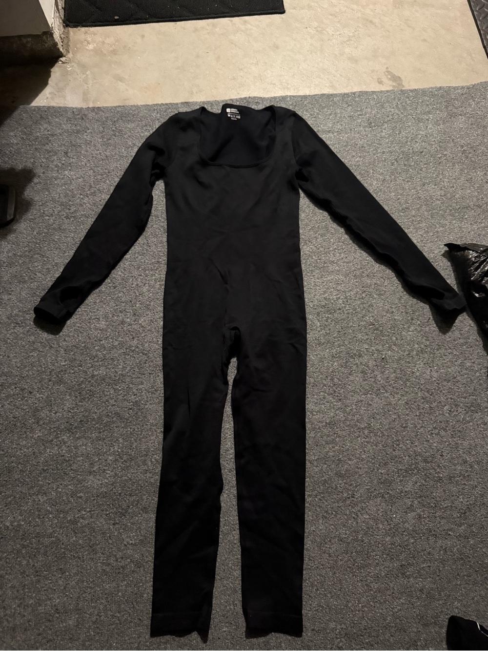 Mango Black Long-Sleeve Stretch Bodysuit